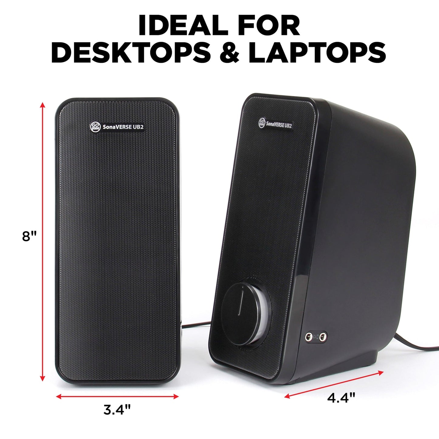GOgroove USB-Powered 2-Way Speakers SonaVERSE UB2 (Blackout)