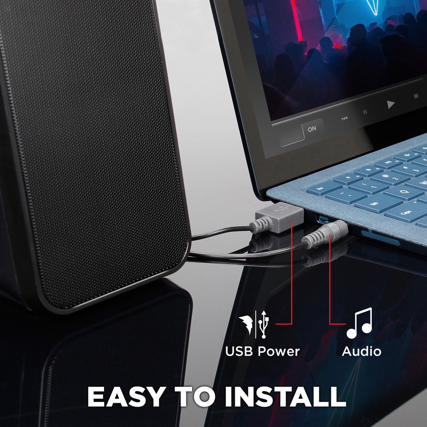 GOgroove USB-Powered 2-Way Speakers SonaVERSE UB2 (Blackout)