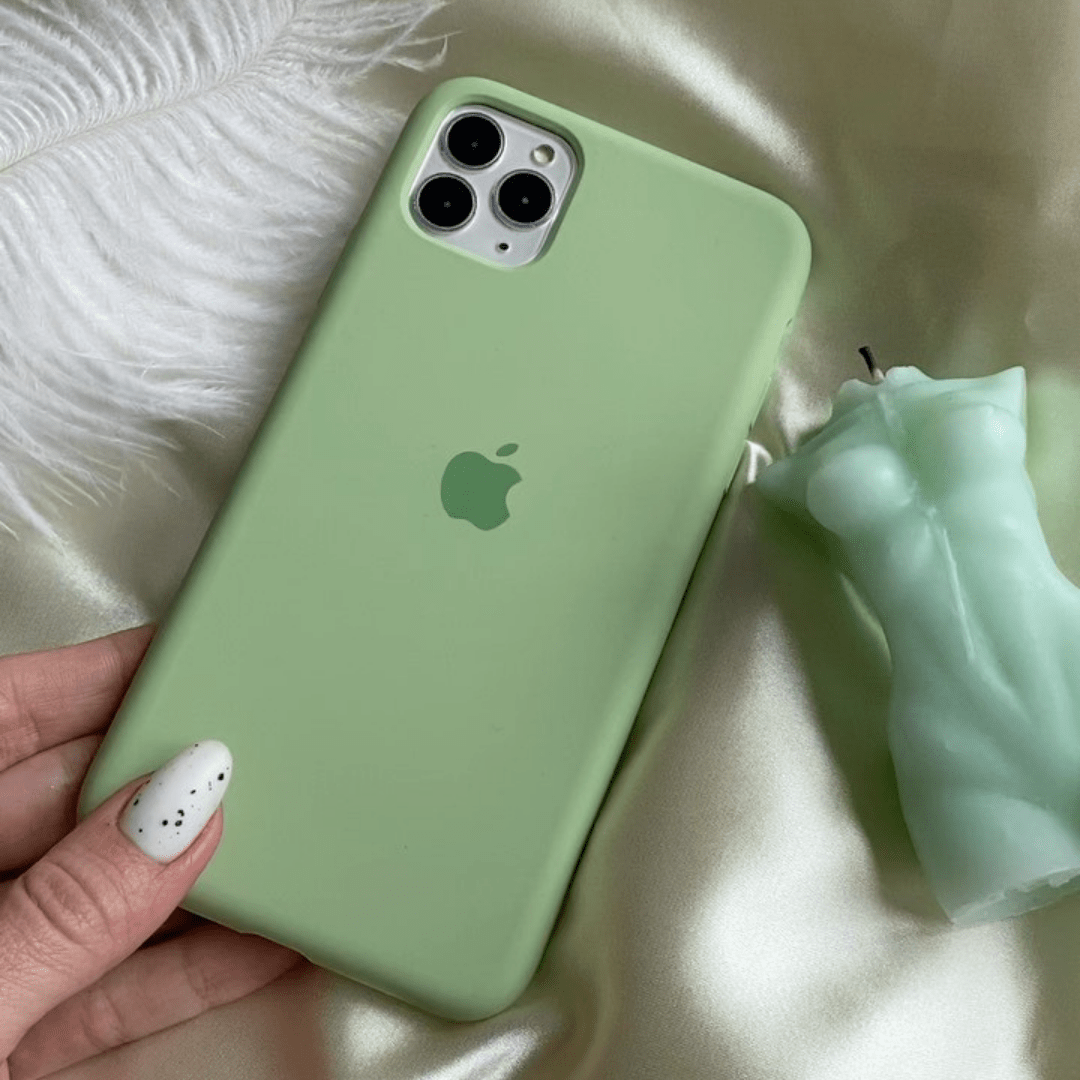 iPhone Silicone Case Matcha Green Full Body Protective Phone Cover