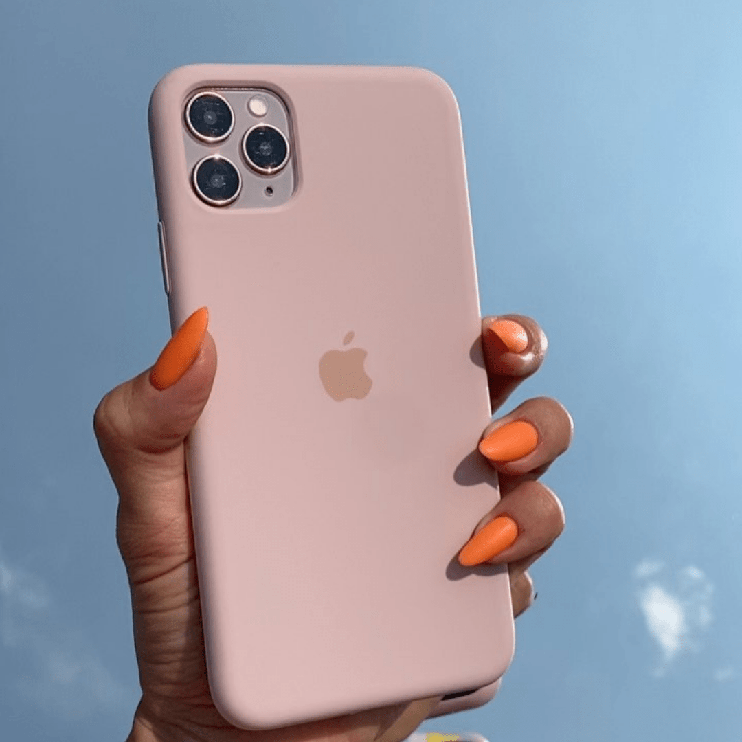 iPhone Silicone Case Pink Sand Full Body Protective Cover