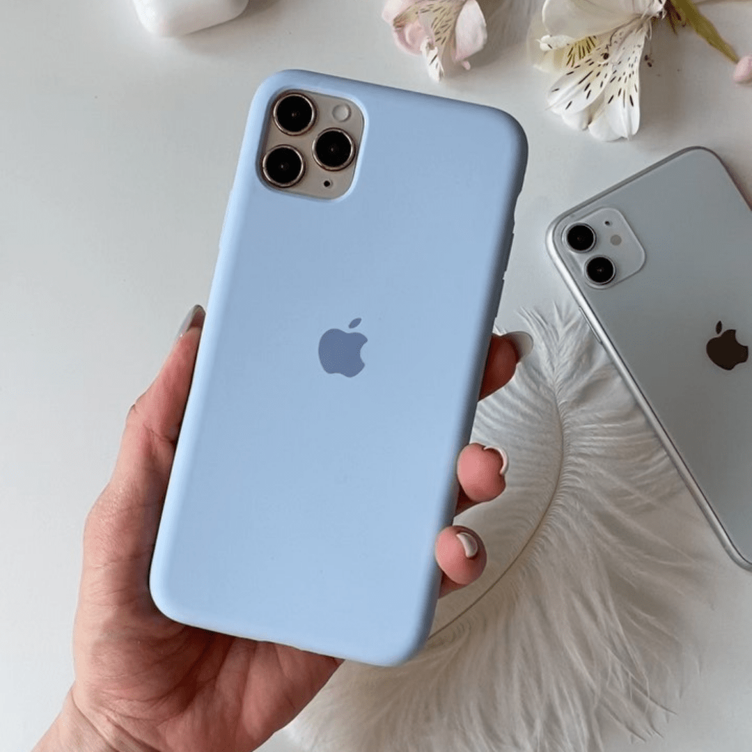 iPhone Silicone Case Sky Blue Full Body Protective Phone Back Cover Apple