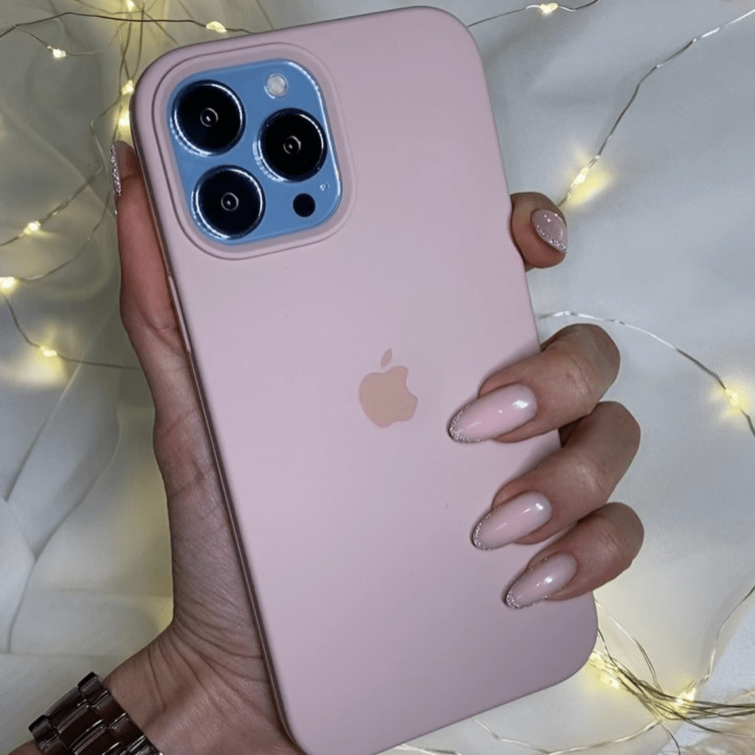 iPhone Silicone Case Pink Sand Full Body Protective Cover