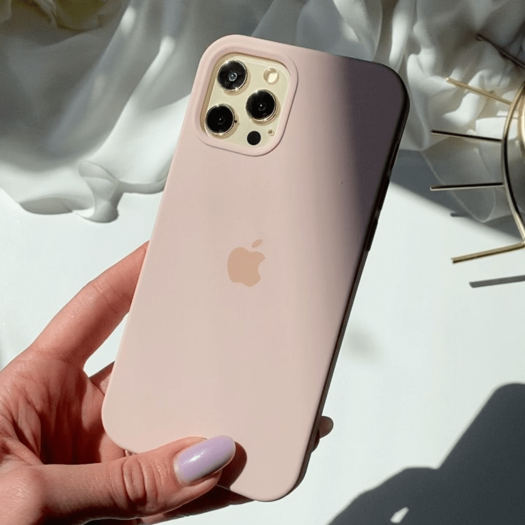 iPhone Silicone Case Pink Sand Full Body Protective Cover