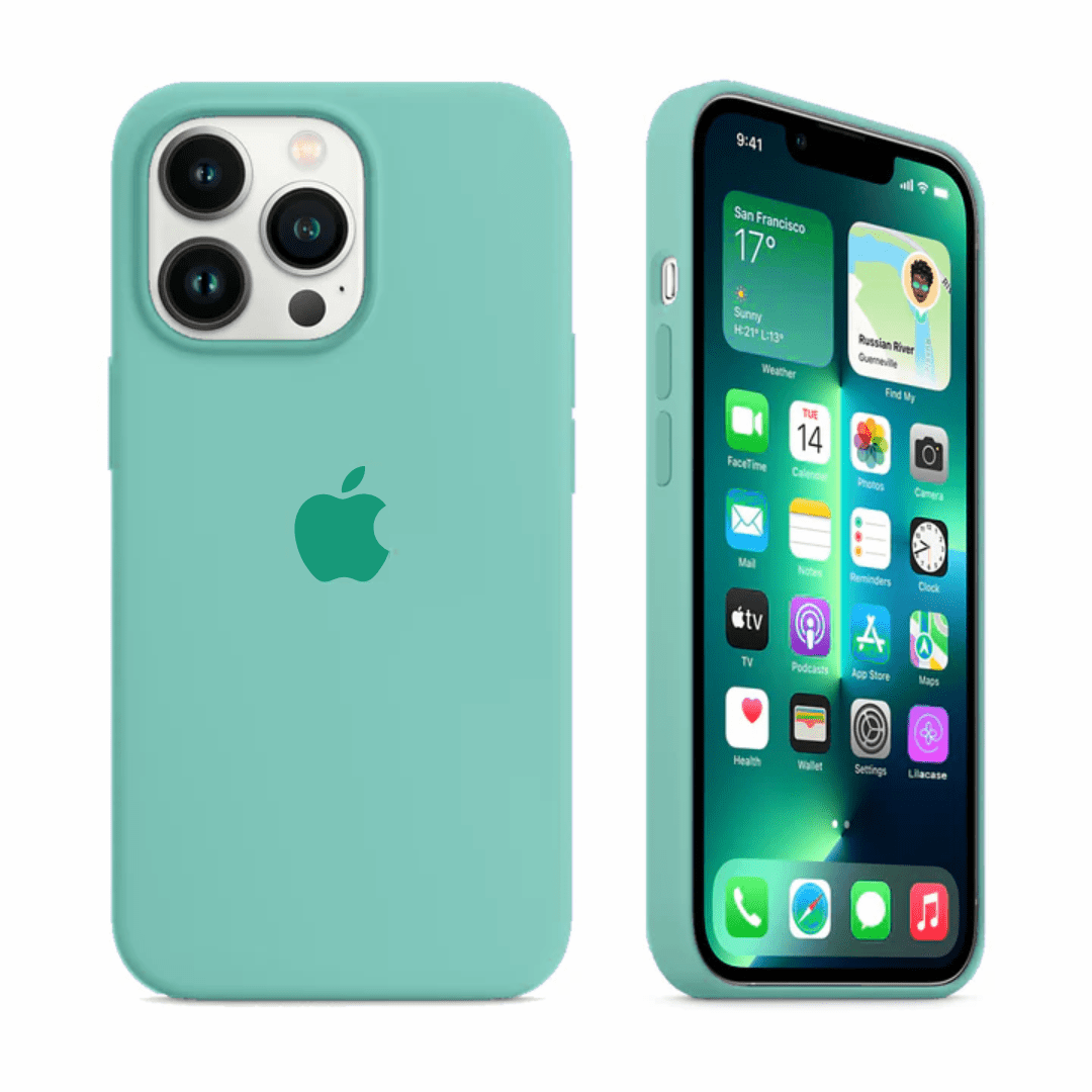 iPhone Spearmint Green Silicone Case Full Body Protective Cover