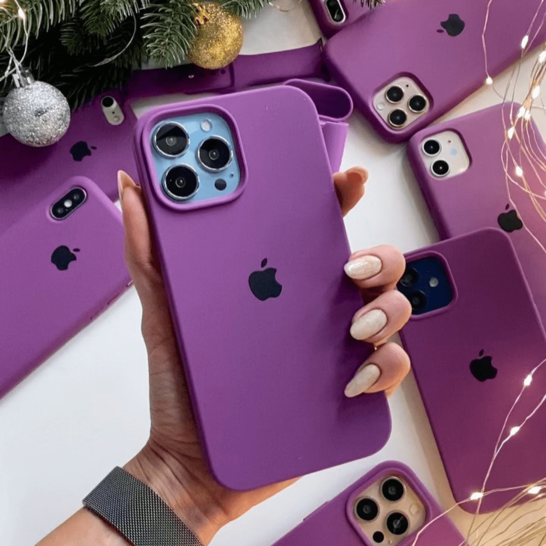 iPhone Silicone Case Eggplant Full Body Protective Phone Cover
