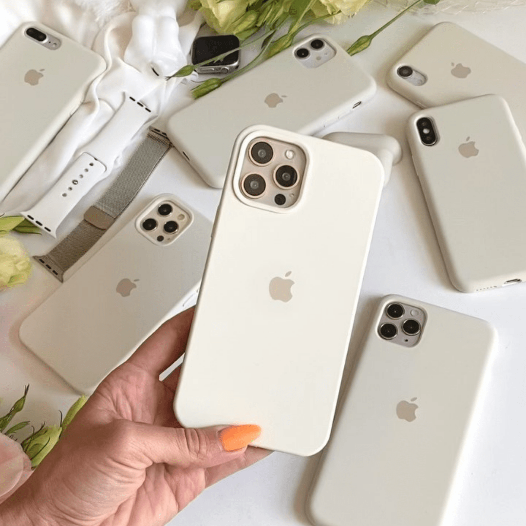 iPhone Silicone Case Antique White Full Body Protective Phone Cover