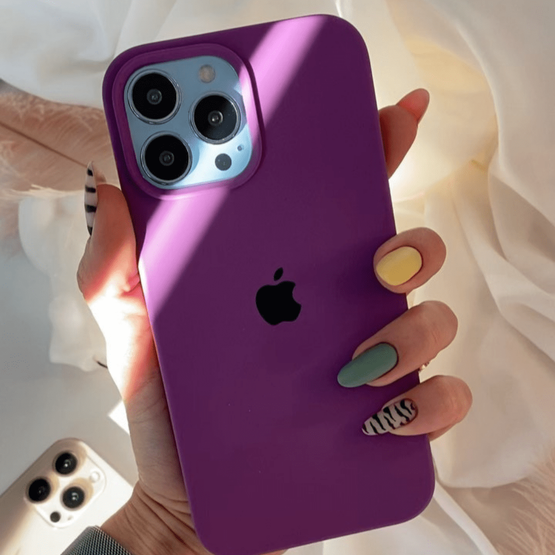 iPhone Silicone Case Eggplant Full Body Protective Phone Cover