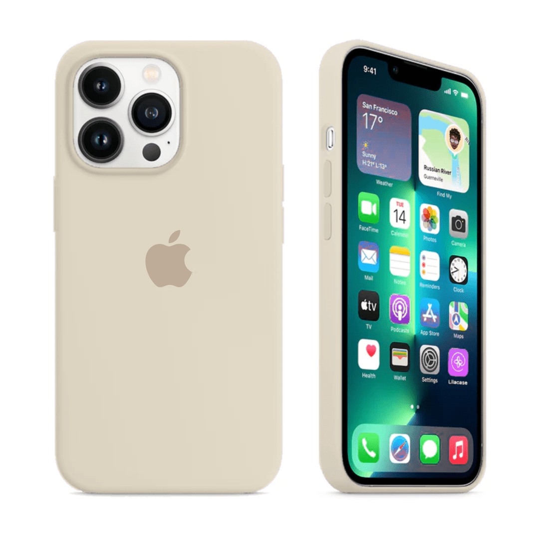 iPhone Silicone Case Antique White Full Body Protective Phone Cover