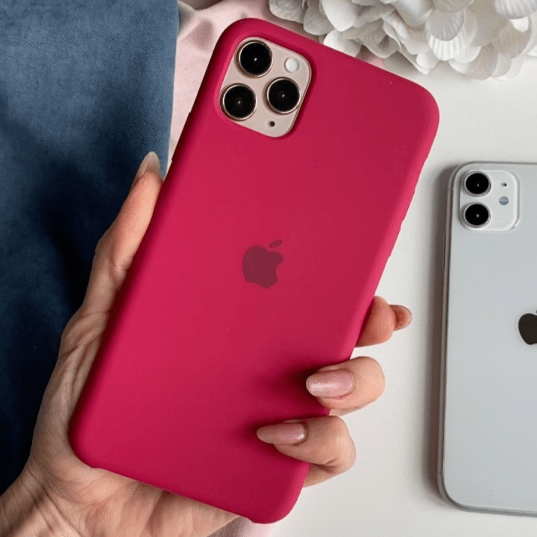 iPhone Rose Red Silicone Case Full Body Protective Coque Apple