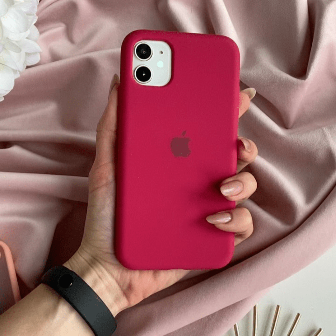 iPhone Rose Red Silicone Case Full Body Protective Coque Apple