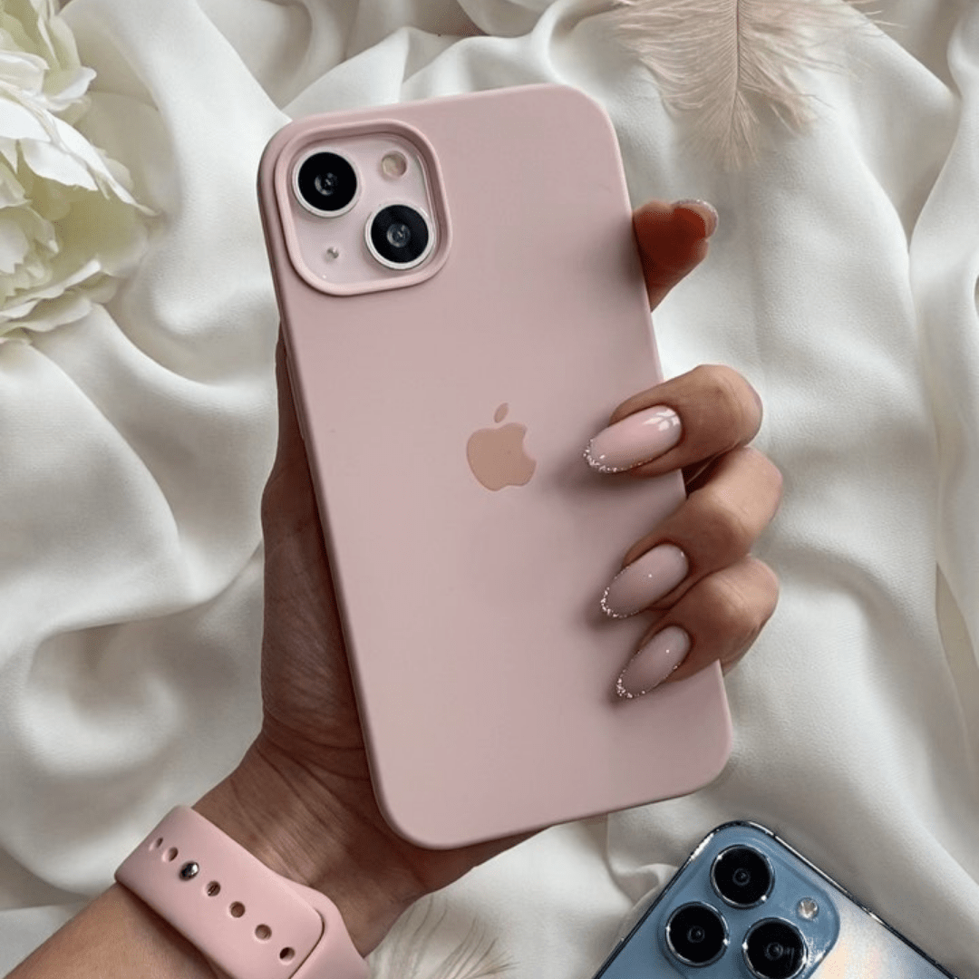 iPhone Silicone Case Pink Sand Full Body Protective Cover