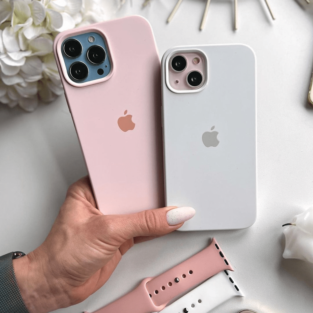 iPhone Silicone Case Pink Sand Full Body Protective Cover