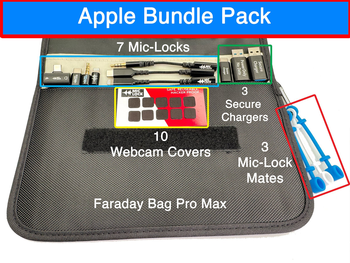 Mic-Lock Apple Privacy Bundle with Secure Chargers and Webcam Covers