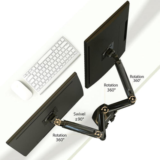 Dual Monitor Mount Gas Spring Arms 15-32 Inch Screens Rehisk