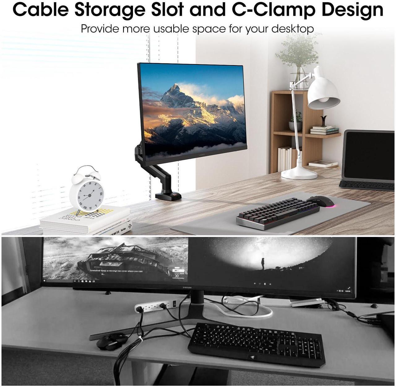 Single Monitor Mount Gas Spring Arm for 15-32 Inch Screens Rehisk