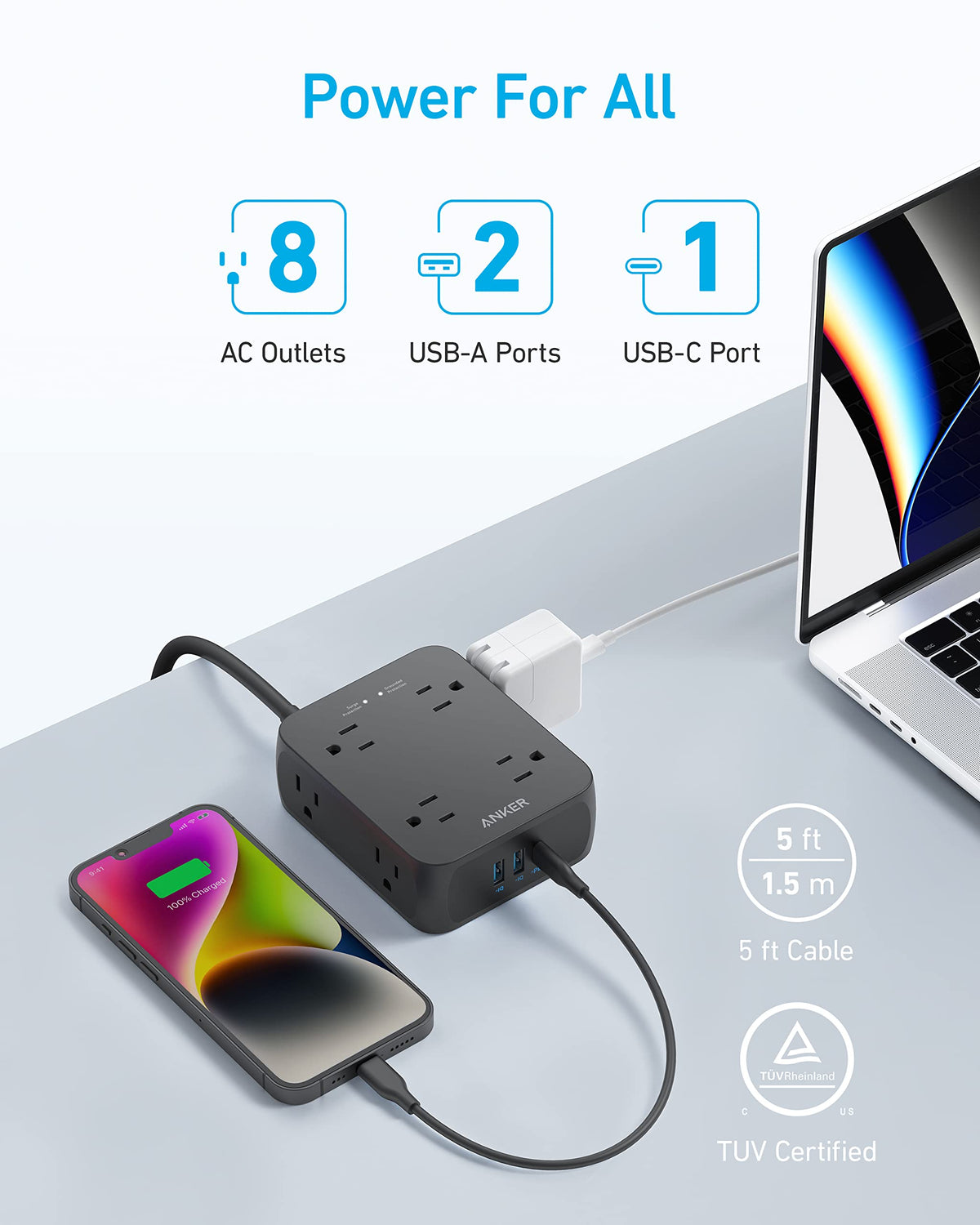 USB Power Strip 11-in-1 Power Strip Anker 341