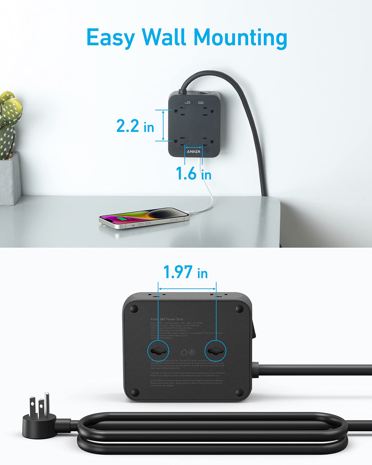 USB Power Strip 11-in-1 Power Strip Anker 341