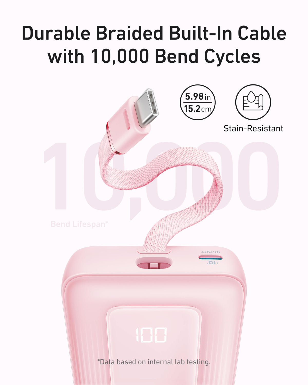 Anker Zolo Power Bank 10K 30W with 5.4-inch USB-C Cable