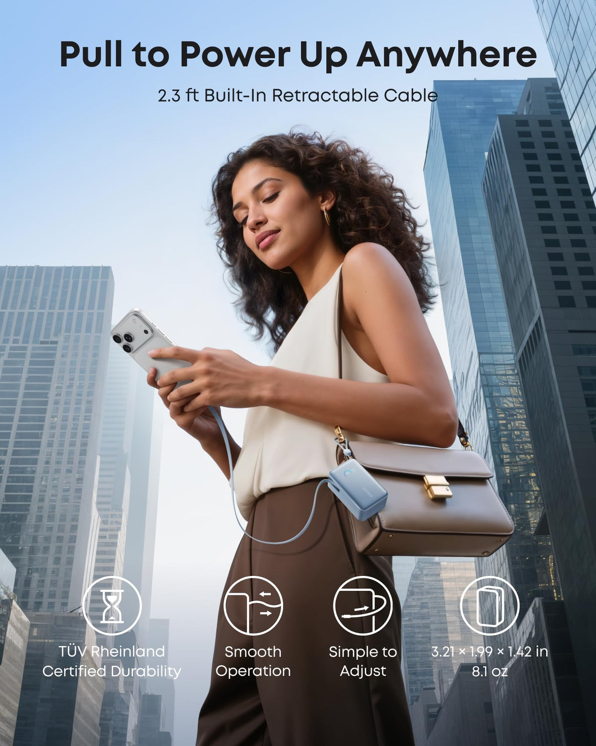 Anker Nano Power Bank 10K 45W Built-In Retractable USB-C Cable