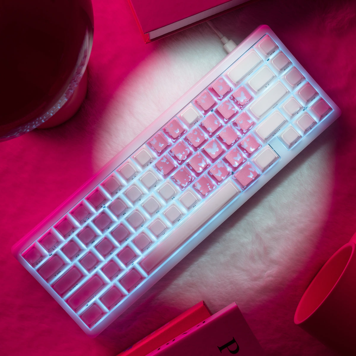 FlutterBloom Heart Layout 21-Key Artisan Keycap Set XVX