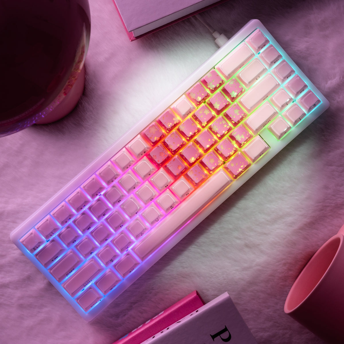 FlutterBloom Heart Layout 21-Key Artisan Keycap Set XVX