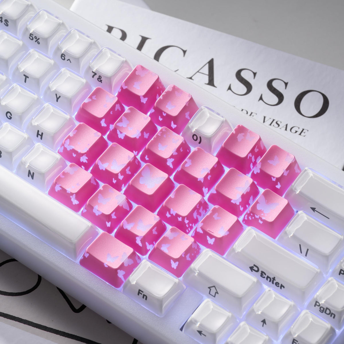 FlutterBloom Heart Layout 21-Key Artisan Keycap Set XVX