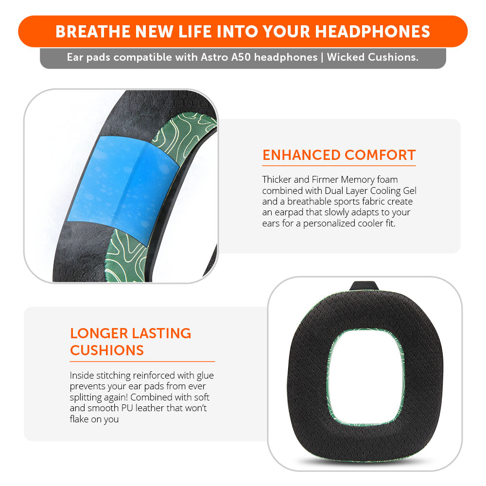 Astro A50 WC FreeZe Cooling Gel Earpads Replacement for Gen 4 Gen 5 A50X