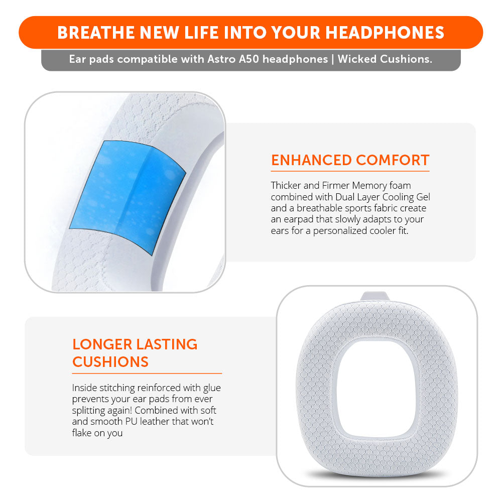 Astro A50 WC FreeZe Cooling Gel Earpads Replacement for Gen 4 Gen 5 A50X