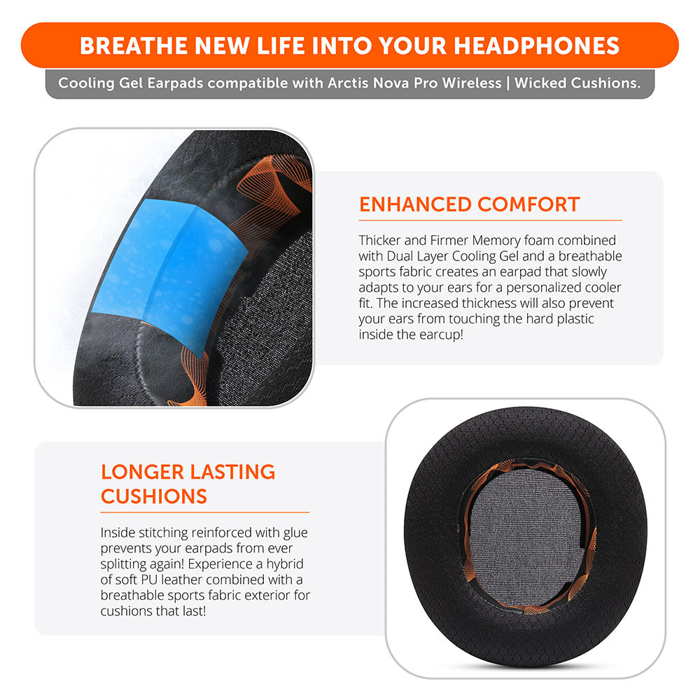 WC FreeZe Cooling Gel Earpads for Arctis Nova Pro Wireless