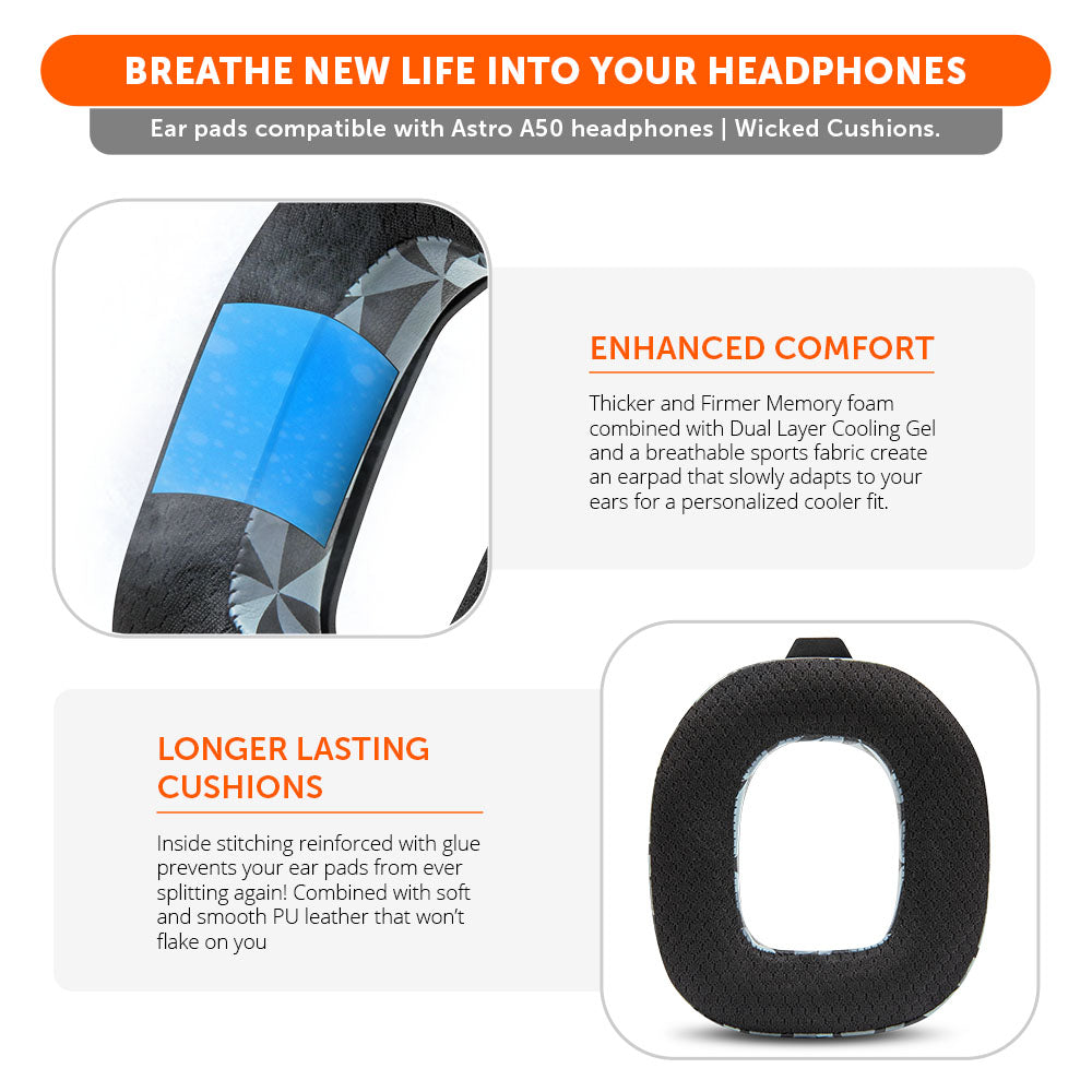 Astro A50 WC FreeZe Cooling Gel Earpads Replacement for Gen 4 Gen 5 A50X