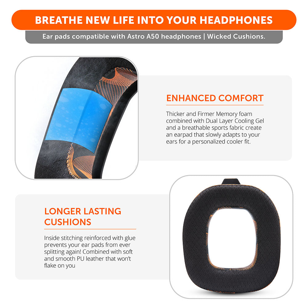 Astro A50 WC FreeZe Cooling Gel Earpads Replacement for Gen 4 Gen 5 A50X