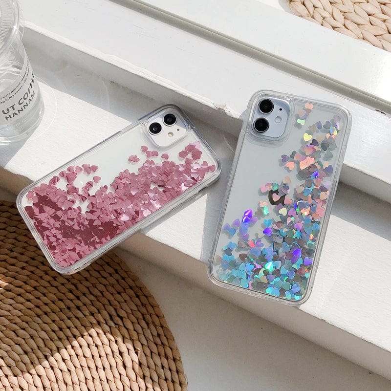 Heart Falling Rain Full Body Protective iPhone Case