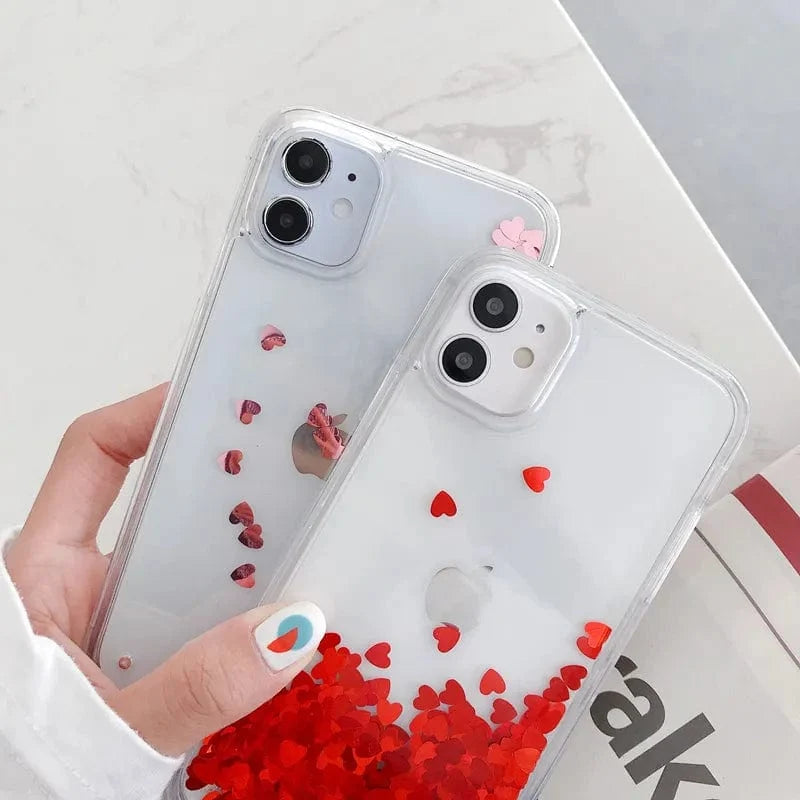 Heart Falling Rain Full Body Protective iPhone Case