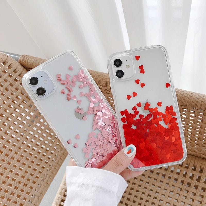 Heart Falling Rain Full Body Protective iPhone Case
