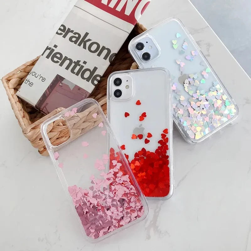 Heart Falling Rain Full Body Protective iPhone Case