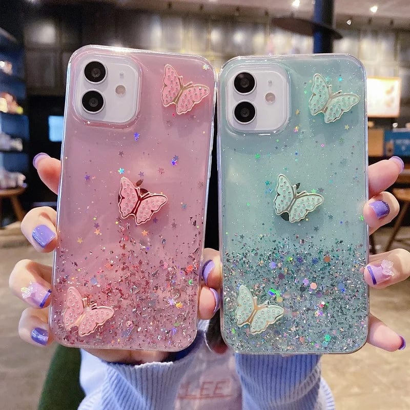 Diamond Butterfly Glitter Bling Samsung Case Vogueen
