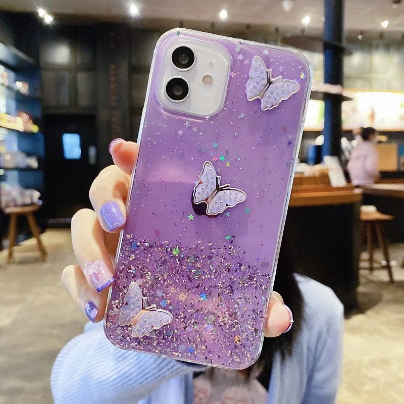 Diamond Butterfly Glitter Bling Samsung Case Vogueen