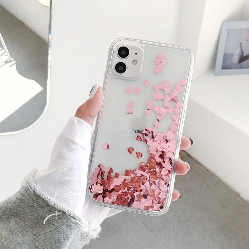 Heart Falling Rain Full Body Protective iPhone Case