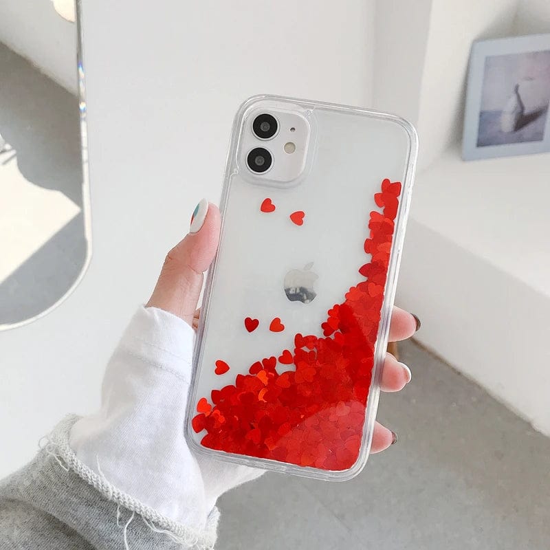 Heart Falling Rain Full Body Protective iPhone Case