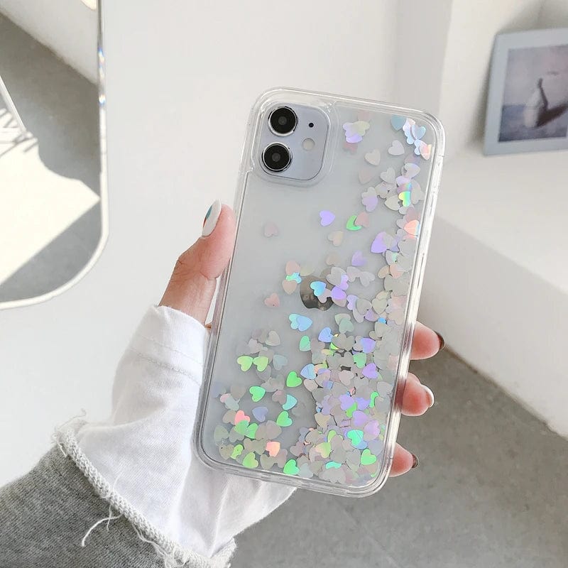 Heart Falling Rain Full Body Protective iPhone Case