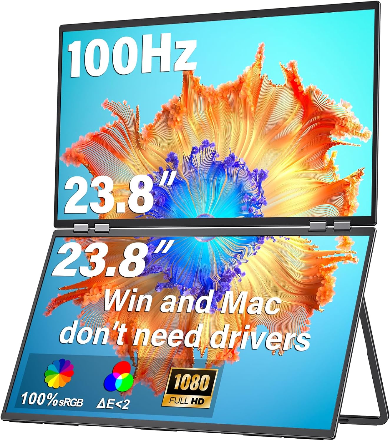 InnoView Foldable 23.8' Dual Monitor Dual Screen Extender INVPM609