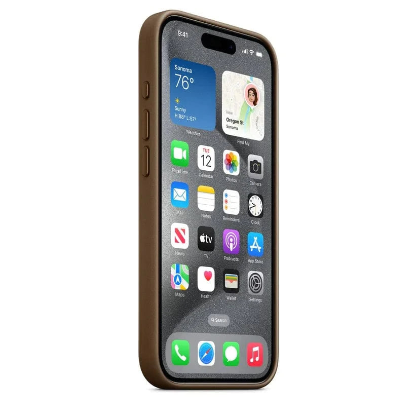 iPhone 15 Leather Case with MagSafe Full Body Protective Back Cover Apple