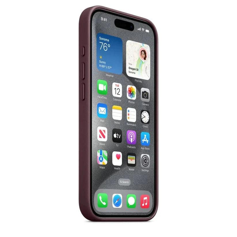 iPhone 15 Leather Case with MagSafe Full Body Protective Back Cover Apple