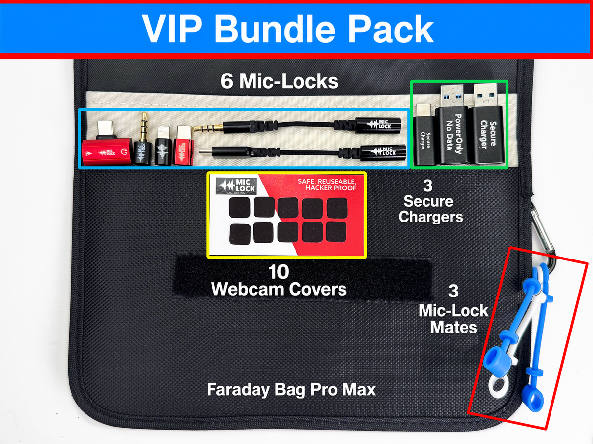 Privacy VIP Bundle Mic-Lock with Secure Charger and Faraday Bag Pro Max