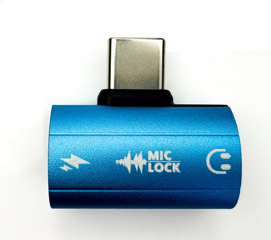 Mic-Lock USB-C Microphone Blocker HiFi SoundPass Secure Charger Blue