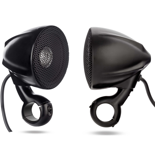 N3B Black Aluminum Motorcycle and ATV Handlebar Speakers NOAM Audio
