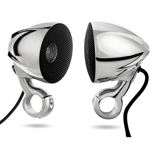 N3C Chrome Handlebar Speakers Motorcycle and ATV NOAM Audio