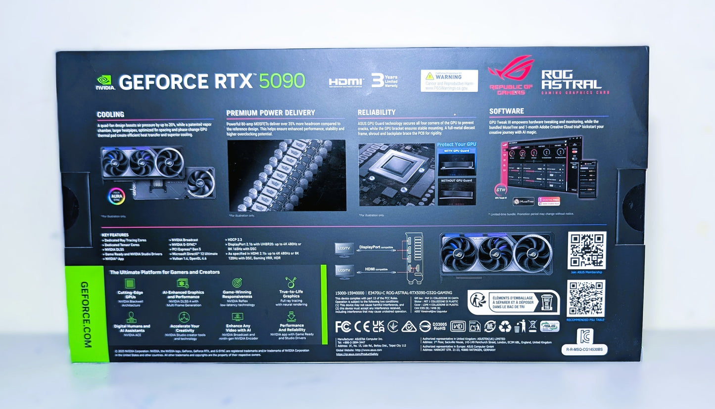 GeForce RTX 5090 32GB GDDR7 Graphics Card ASUS ROG Astral