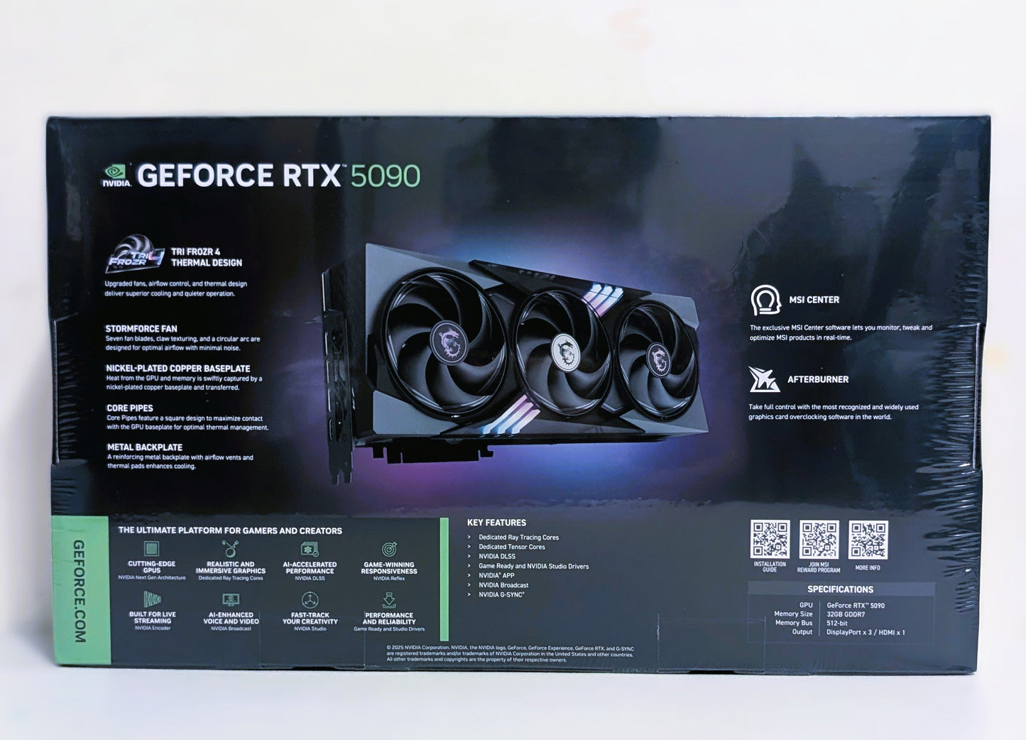 Nvidia GeForce RTX 5090 32G Graphics Card MSI GAMING TRIO OC