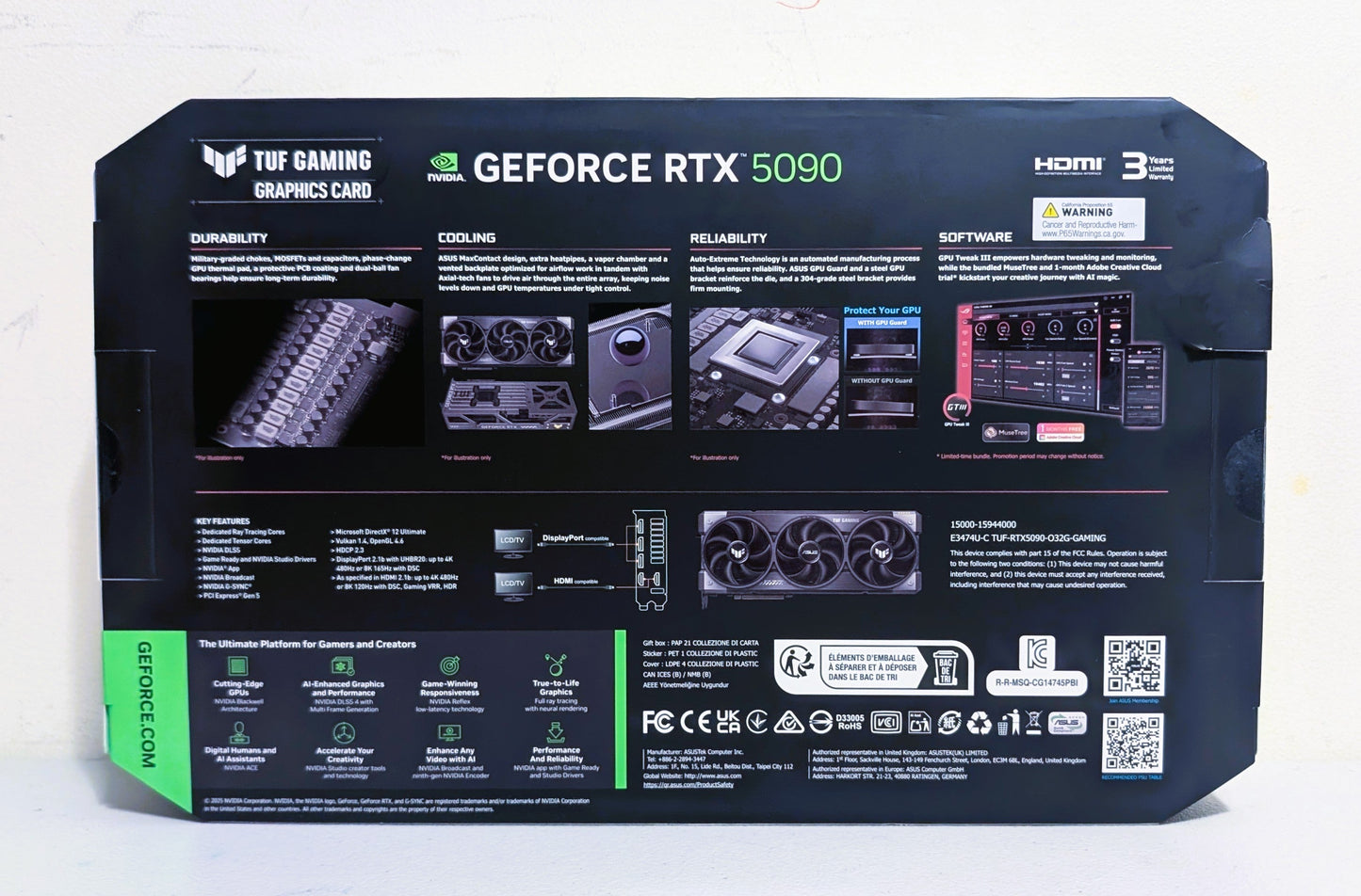 ASUS TUF OC Gaming 32GB GDDR7 Graphics GeForce RTX 5090
